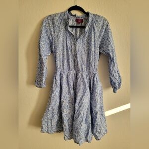 J. Crew tiered dress in blue floral Liberty print | size s